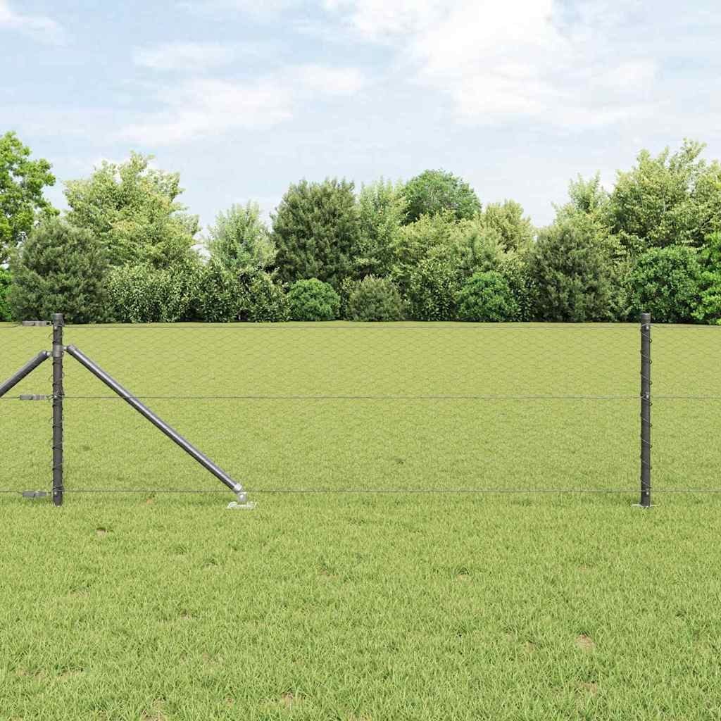 Lumarko Ogrodzenie z słupkami Szary 0.6 x 100 m Stal pokryta PCV