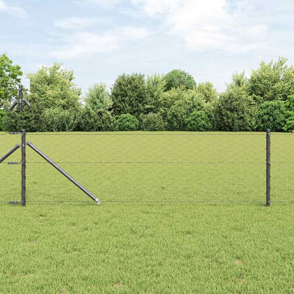 Lumarko Ogrodzenie z słupkami Szary 0.6 x 100 m Stal pokryta PCV