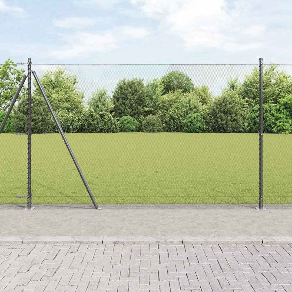 Szare Lumarko Ogrodzenie hexagonowe 1.6 x 25 m stalowe