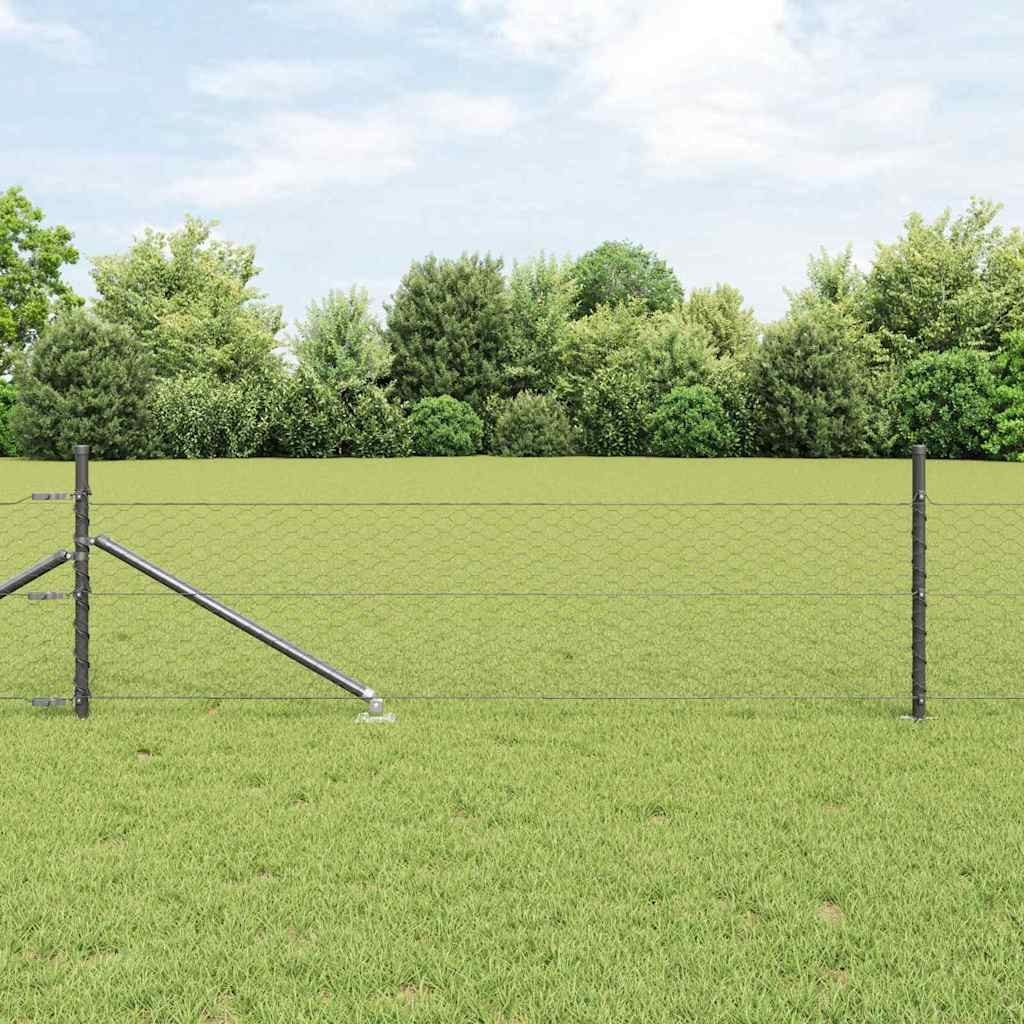 Lumarko Ogrodzenie z słupkami Szary 0.4 x 50 m Stal pokryta PCV