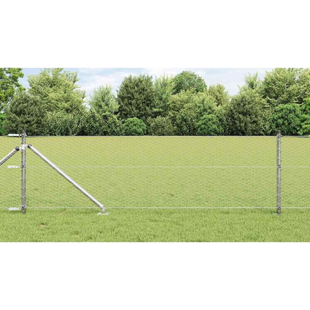 Lumarko Ogrodzenie z słupkami Srebrny 0.6 x 10 m Stal pokryta PCV