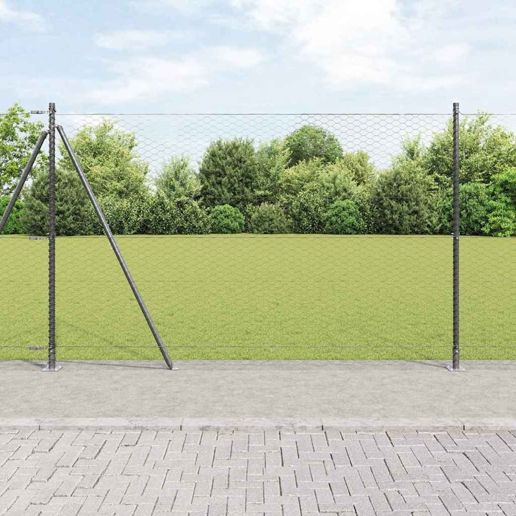Lumarko Ogrodzenie heksagonalne Szare 1.4x10 m Stal