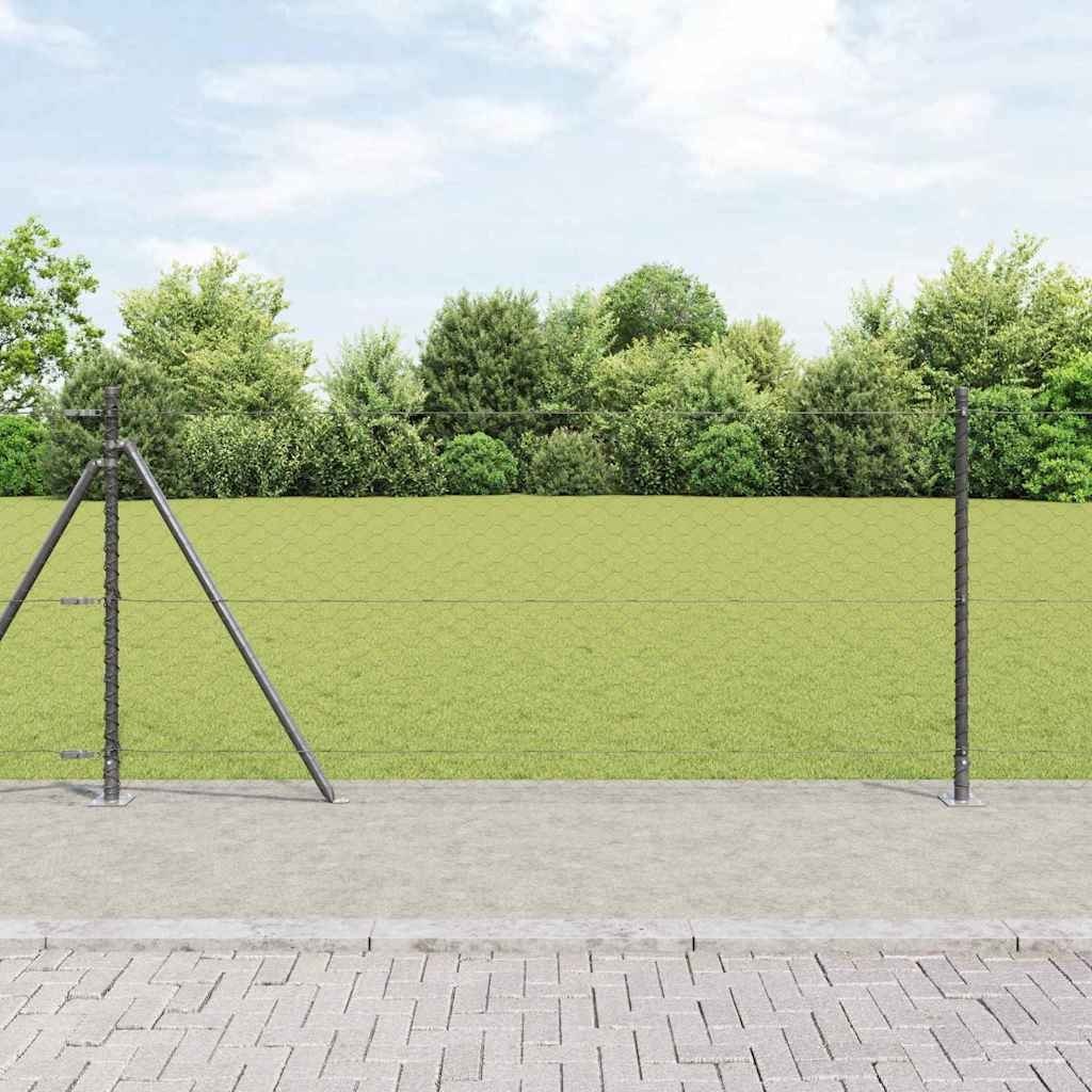 Lumarko Ogrodzenie heksagonalne Szare 0,8x100 m Stal