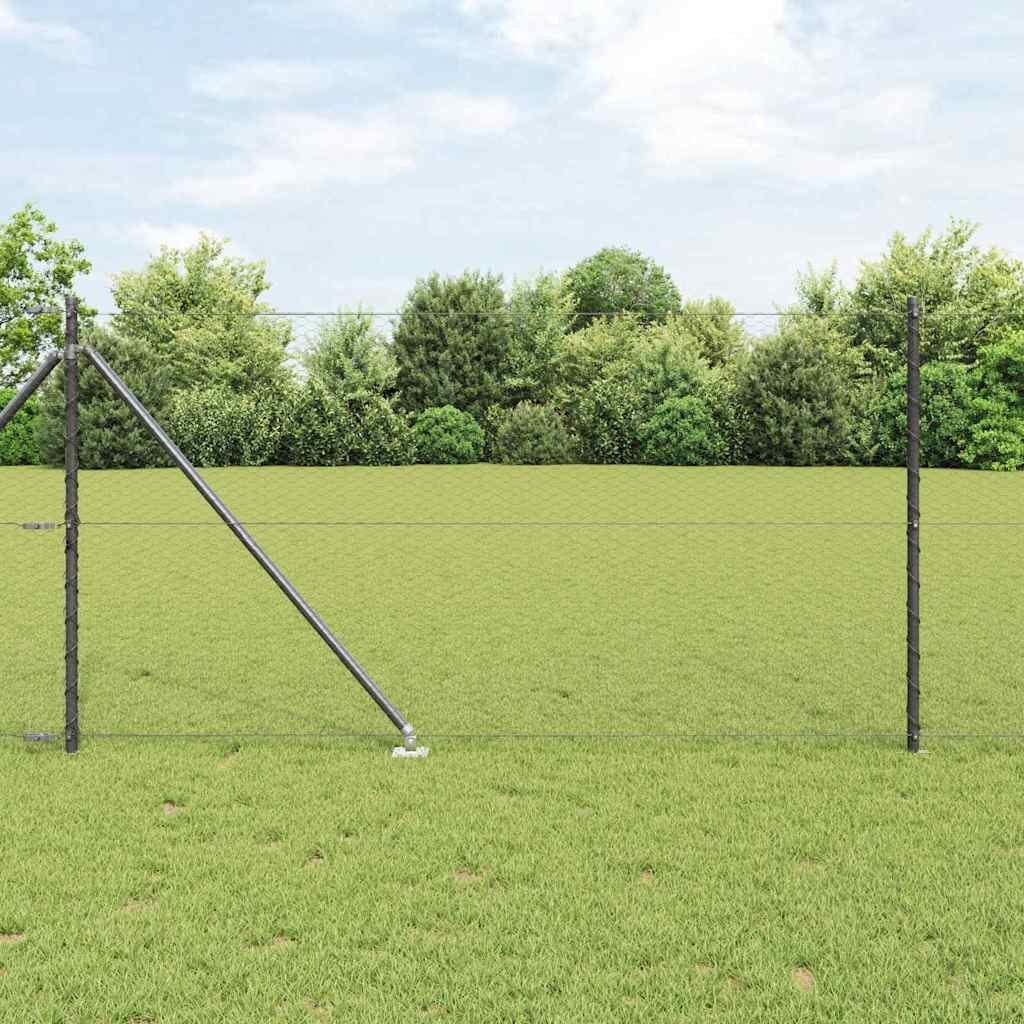 Lumarko Ogrodzenie z słupkami Szary 1 x 50 m Stal pokryta PCV