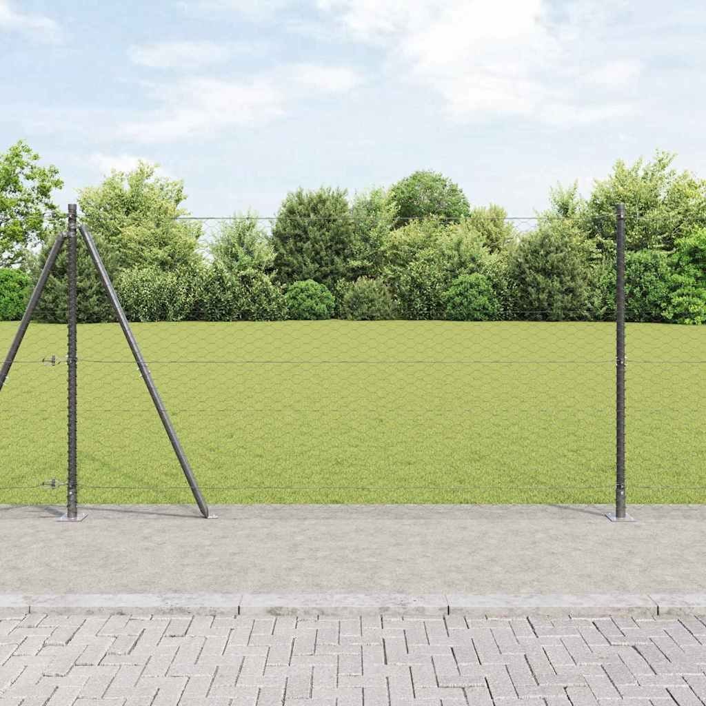 Lumarko Ogrodzenie heksagonalne Szare 1,5x100 m Stal