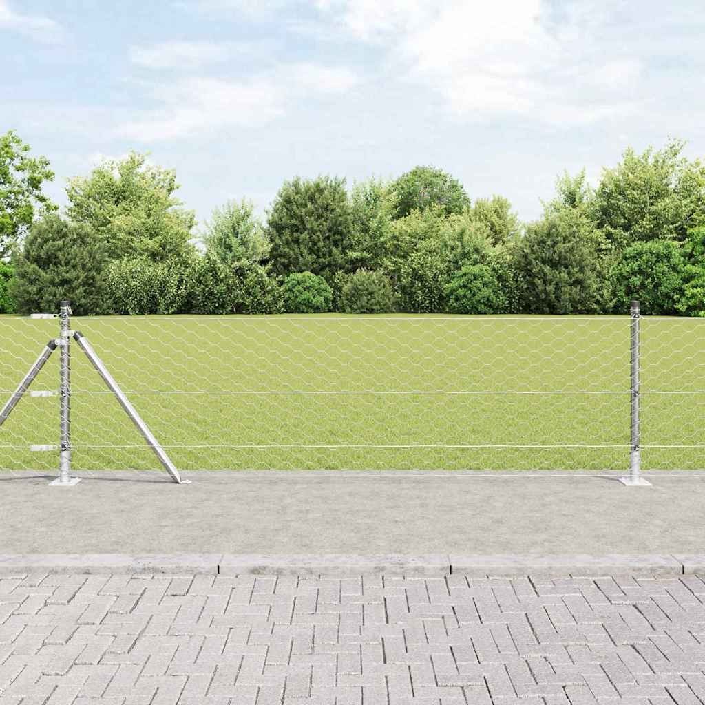 Zestaw ogrodzeniowy Ocynkowana stal 25 x 0.5 m (siatka 50 mm)