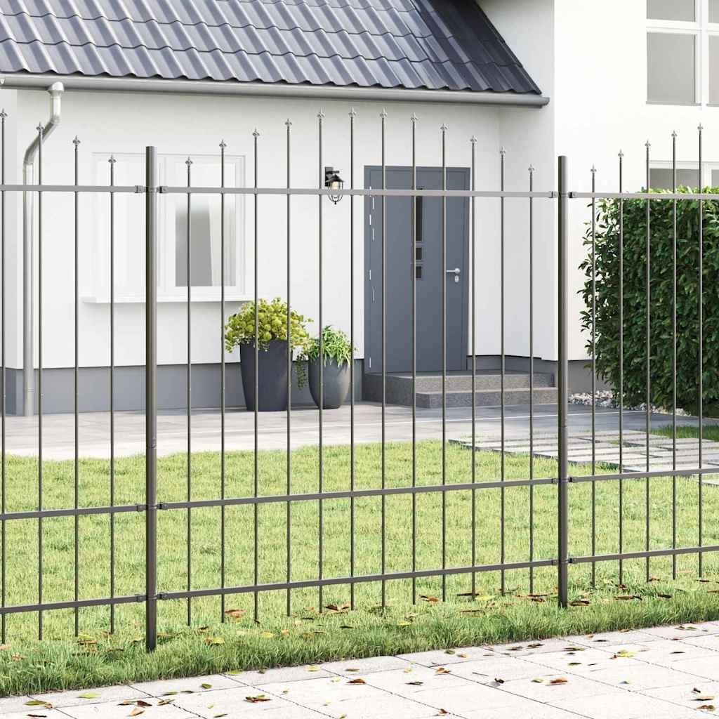 Lumarko Ogrodzenie z łukiem górnym, szare, 5,1x1,75m, stalowe