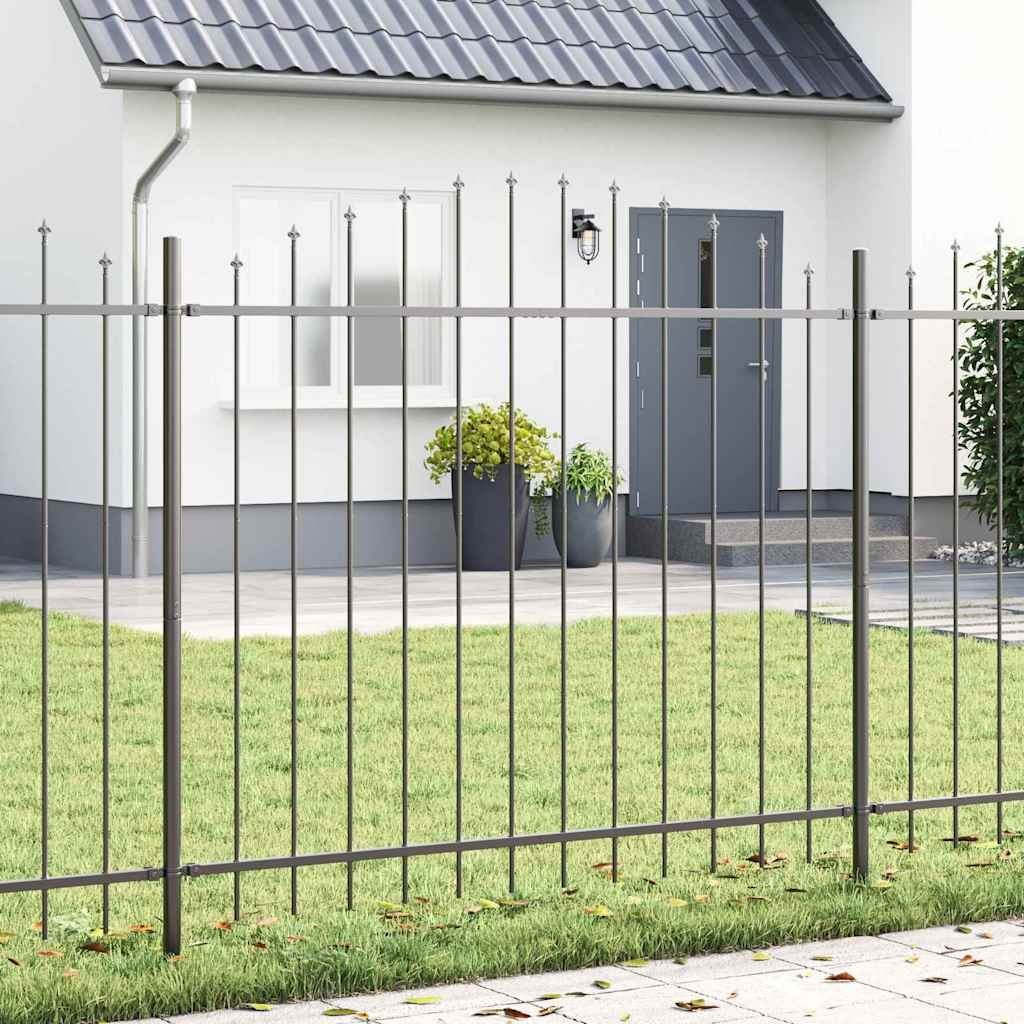 Lumarko Ogrodzenie z górnym łukiem Szare 10.2x1.5 m Stal