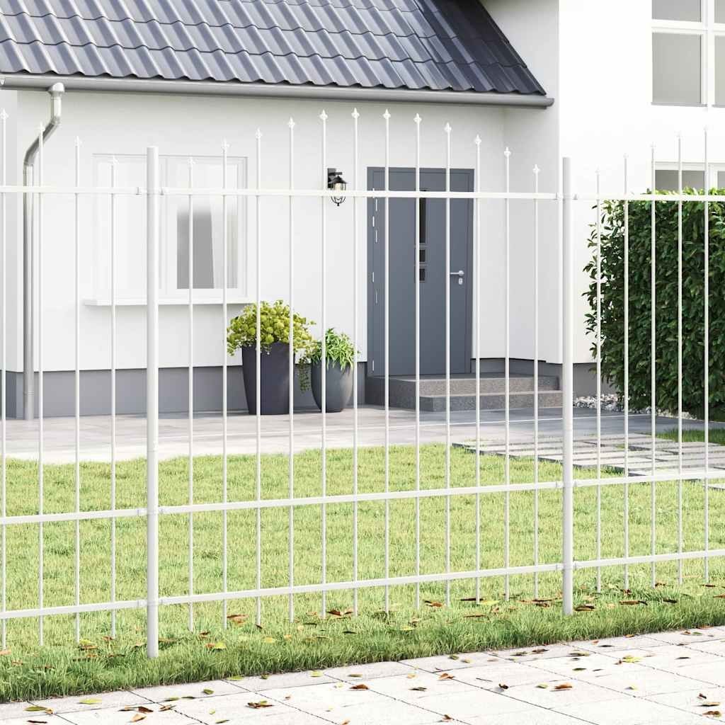 Lumarko Ogrodzenie z Górnym Łukiem, białe, 6,8x1,75 m, stal