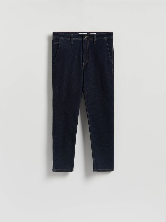 Reserved - Jeansy chino slim fit - granatowy