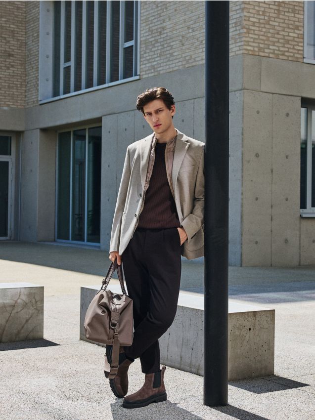 Reserved - Marynarka regular z dodatkiem wiskozy - beżowy