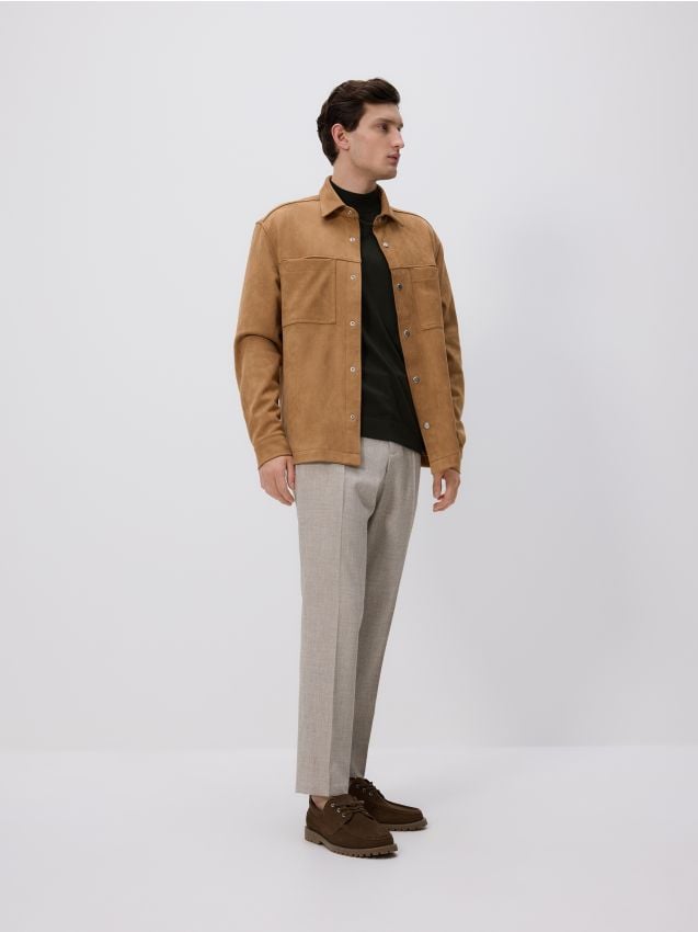 Reserved - Spodnie chino slim z wiskozą - szary