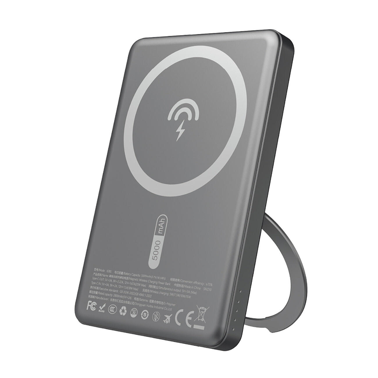 Dudao K28S 20W PD 5000mAh z MagSafe i podstawką - szary
