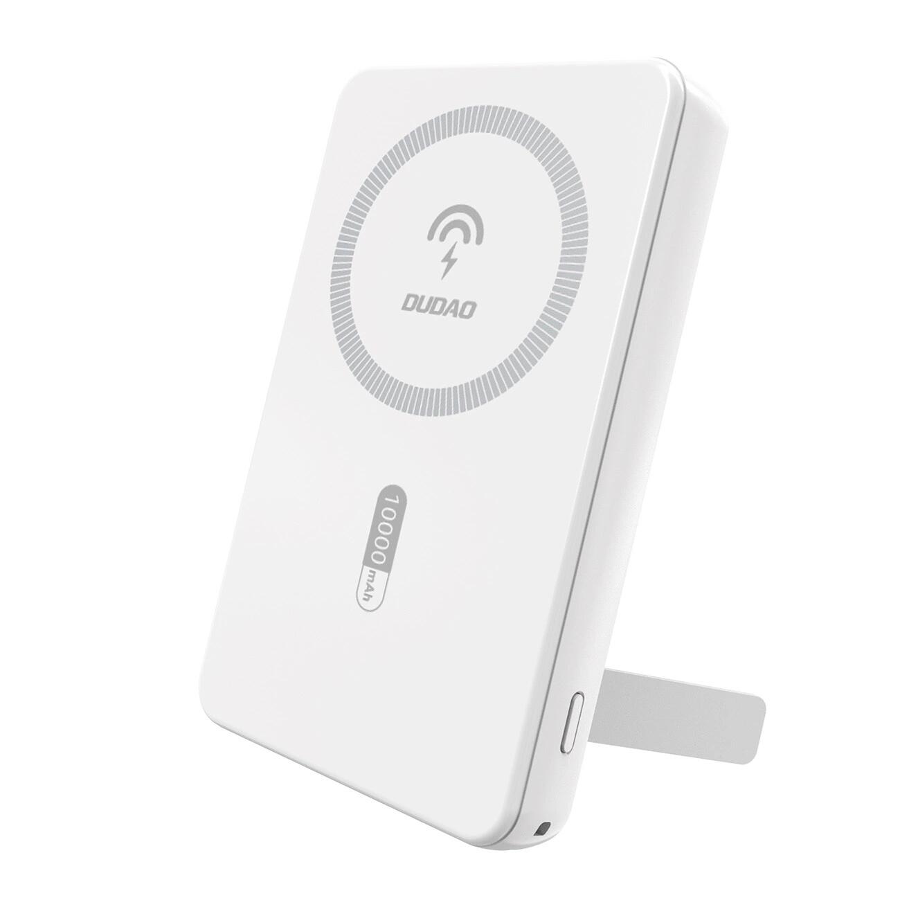 Dudao K14S+ 10000mAh 20W USB-A / USB-C / MagSafe z podstawką - biały