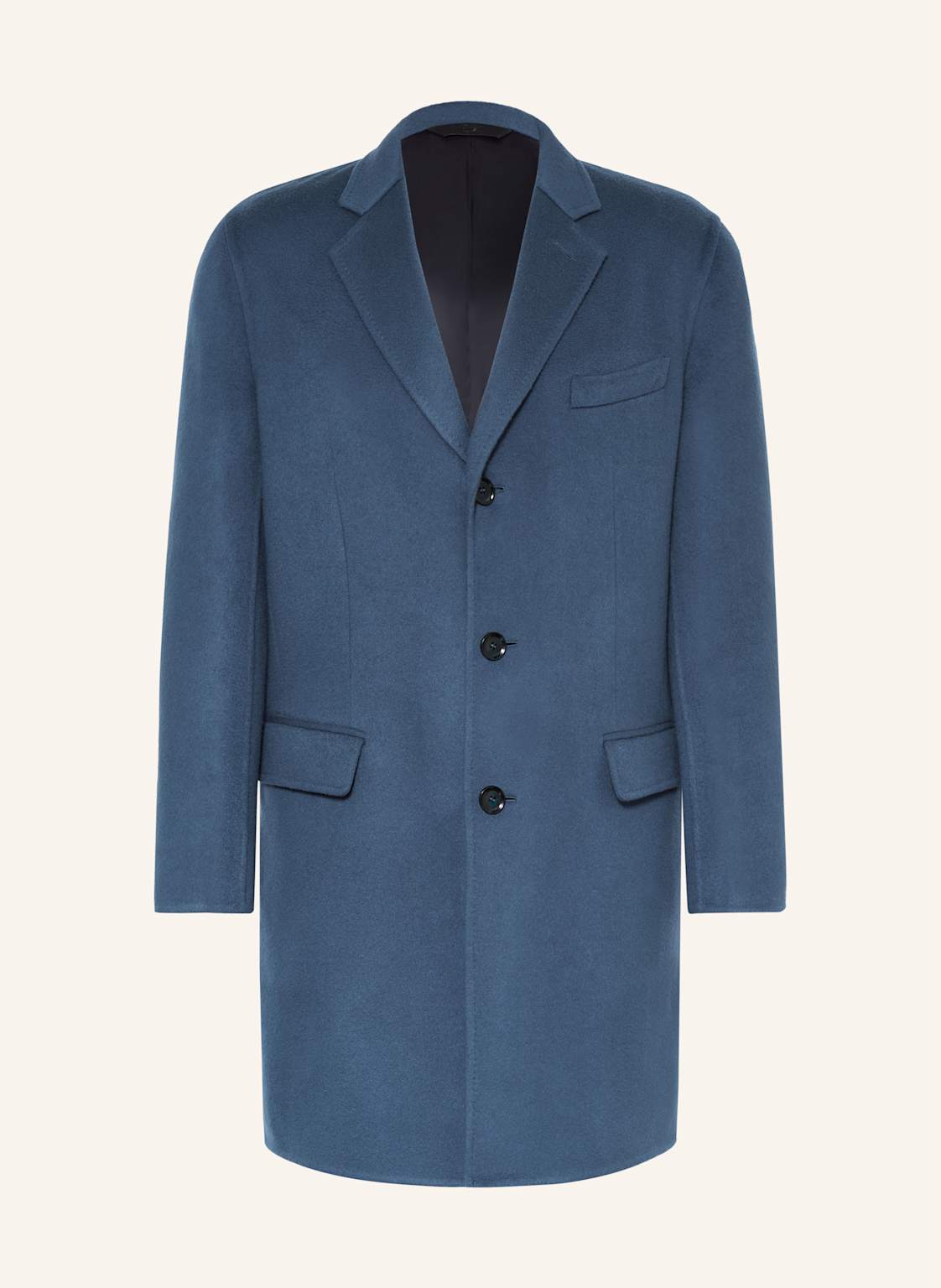 Brioni Wełniany Płaszcz Z Dodatkiem Kaszmiru blau