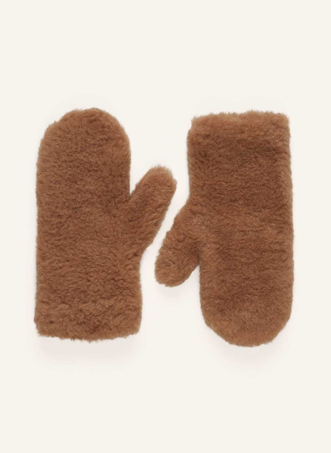 Max Mara Rękawiczki Jednopalcowe Ombrat Z Wielbłądziej Sierści braun