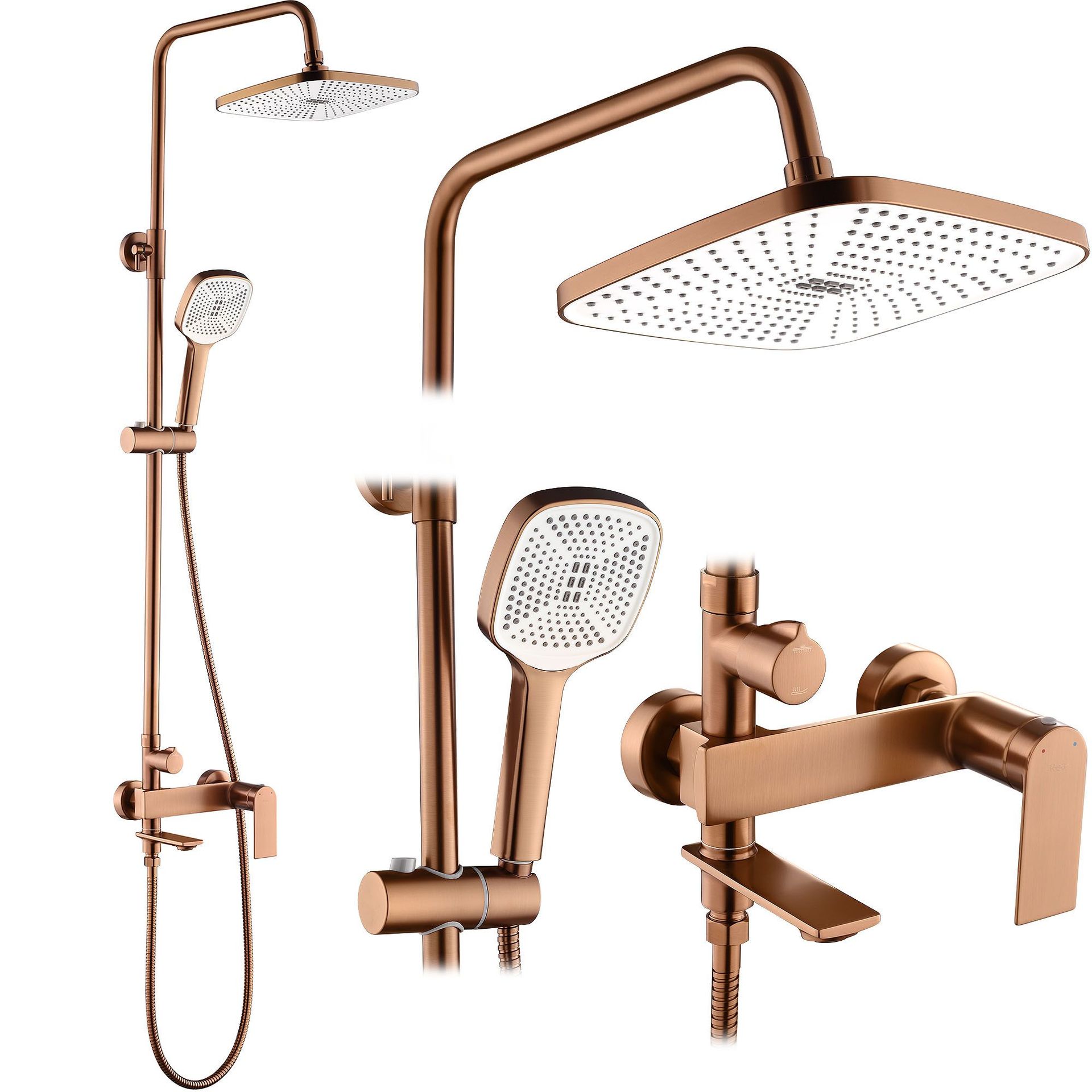 Rea Zestaw Prysznicowy REA STORM MIEDŹ SZCZOTKOWANA