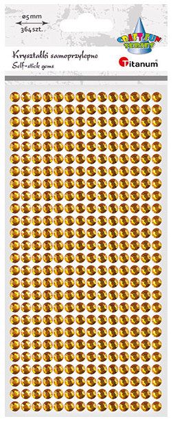 Kryształki samoprzylepne okrągłe 5mm 364 szt złote