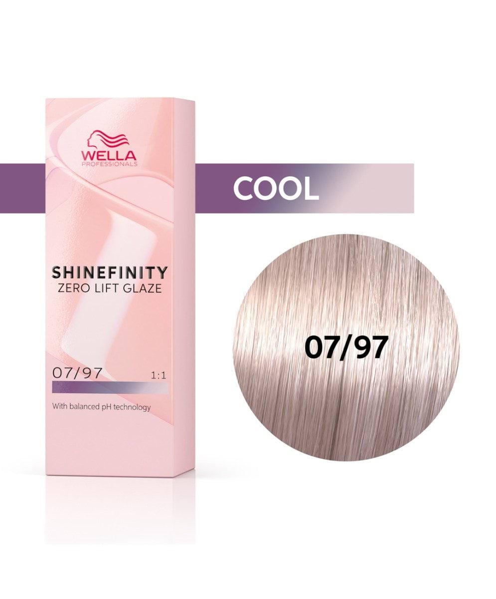 Wella Shinefinity Cool Zero Lift Glaze, farba półtrwała do włosów, 07/97, 60ml