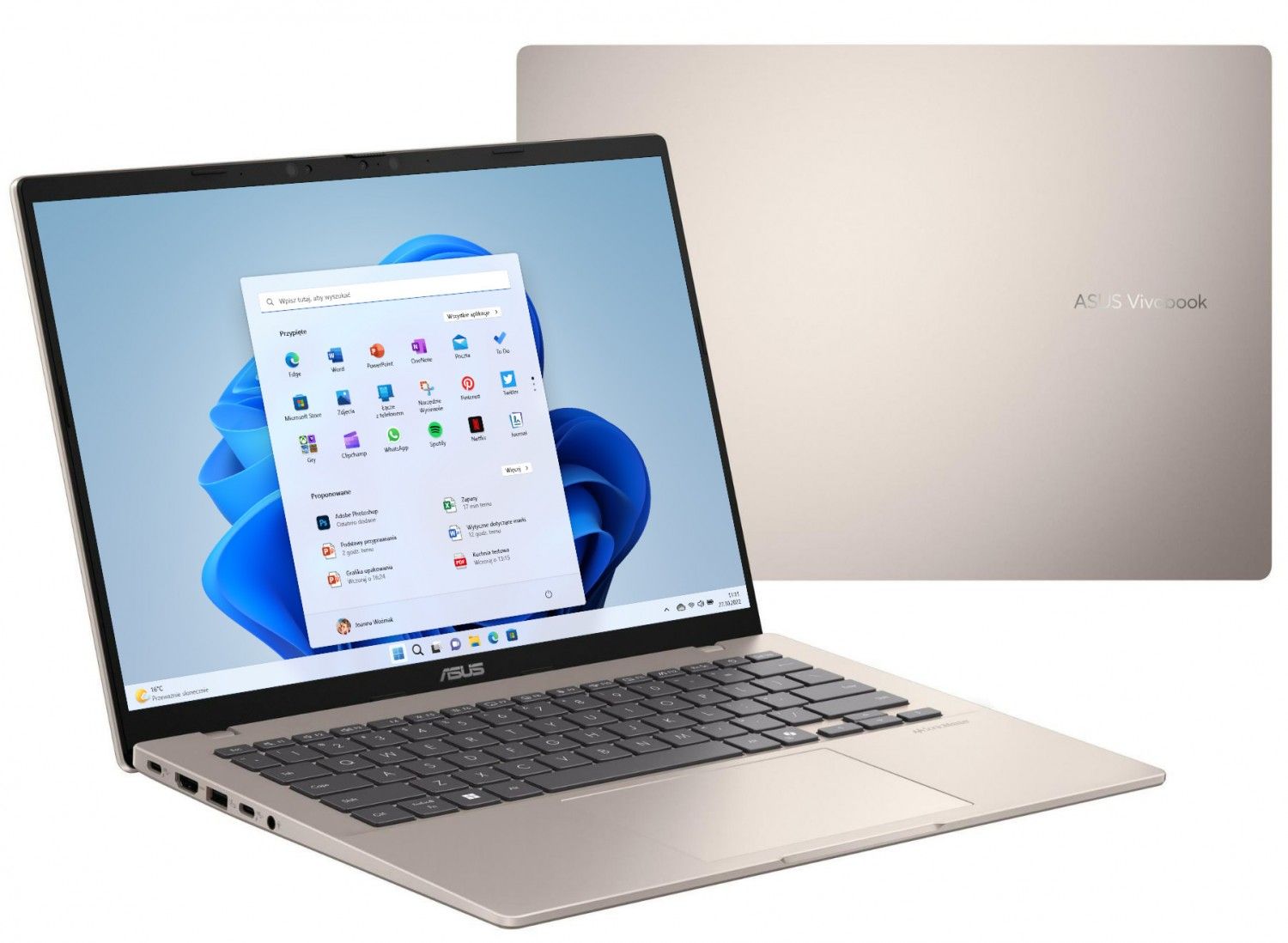 ASUS Vivobook 14 X1407QA-LY045W - Snapdragon X1-26-100 14'' 16GB 512GB W11H Złoty 90NB1602-M004K0