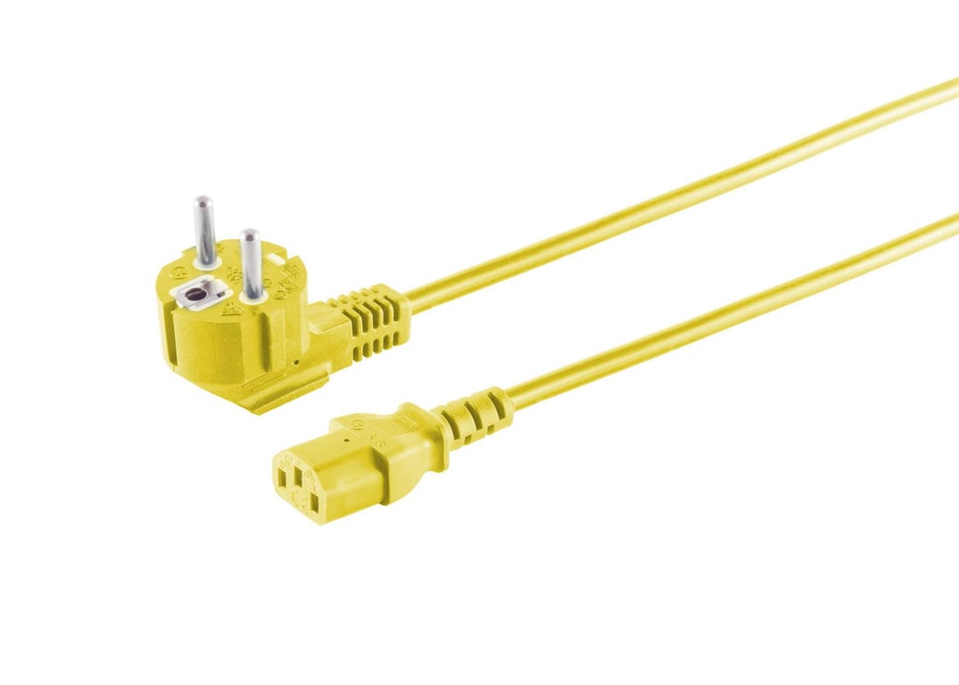 Microconnect MC-SCHUANGC13180Y kabel zasilające Żółty 1,8 m Wtyczka zasilająca typu E+F C13 panel