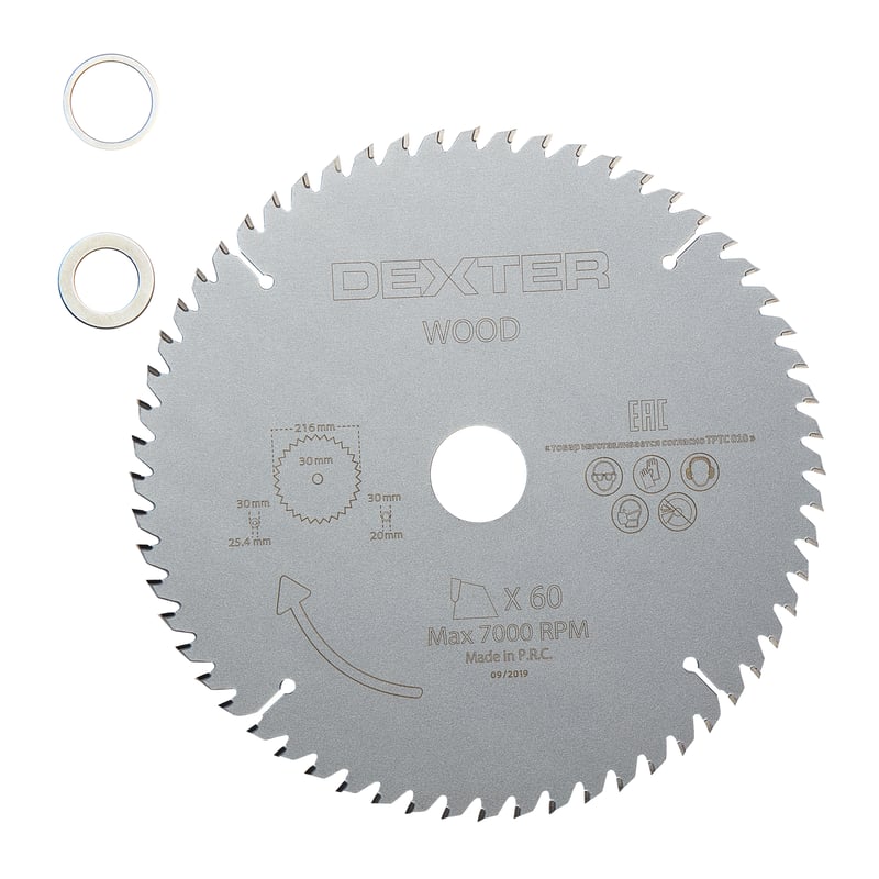 Tarcza do piły tarczowej do drewna 216x30 mm 60 zębów DEXTER