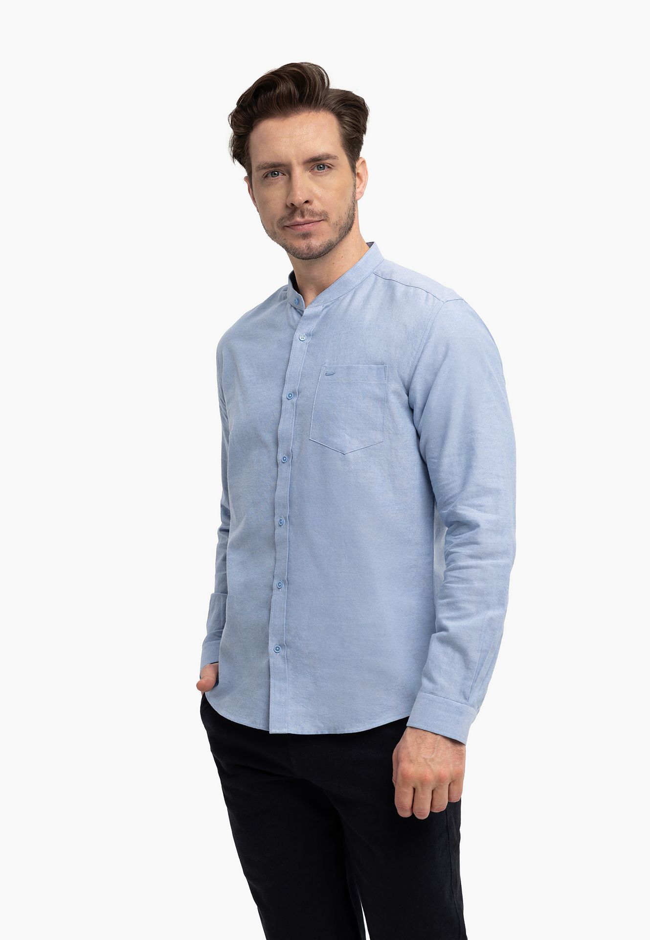 Koszula ze stójką, Slim Fit, K-LANGE