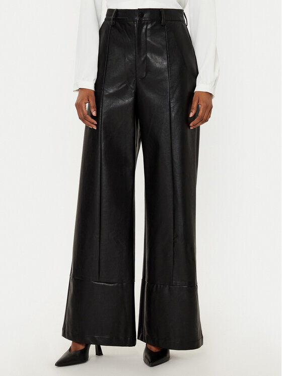 BARDOT Spodnie z imitacji skóry 58936PB Czarny Slim Fit