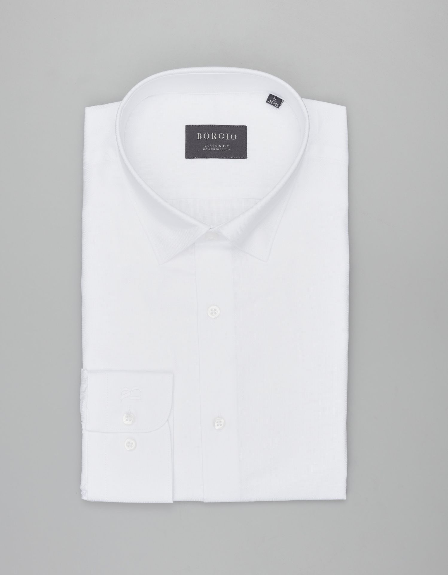 koszula rosazza 00584 długi rękaw biały classic fit