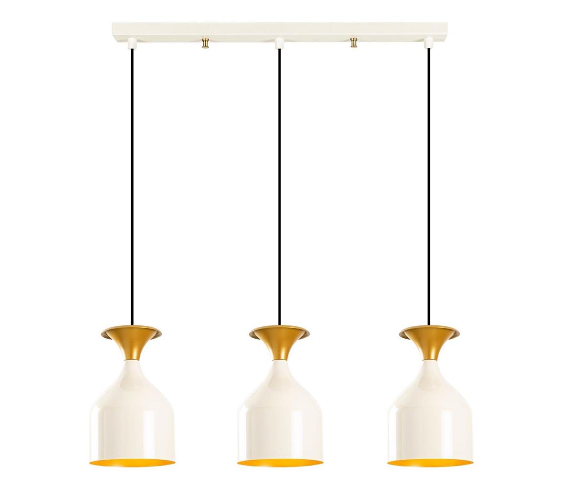 Lampa wisząca na lince SIVANI 3xE27/40W/230V biała/miedziana