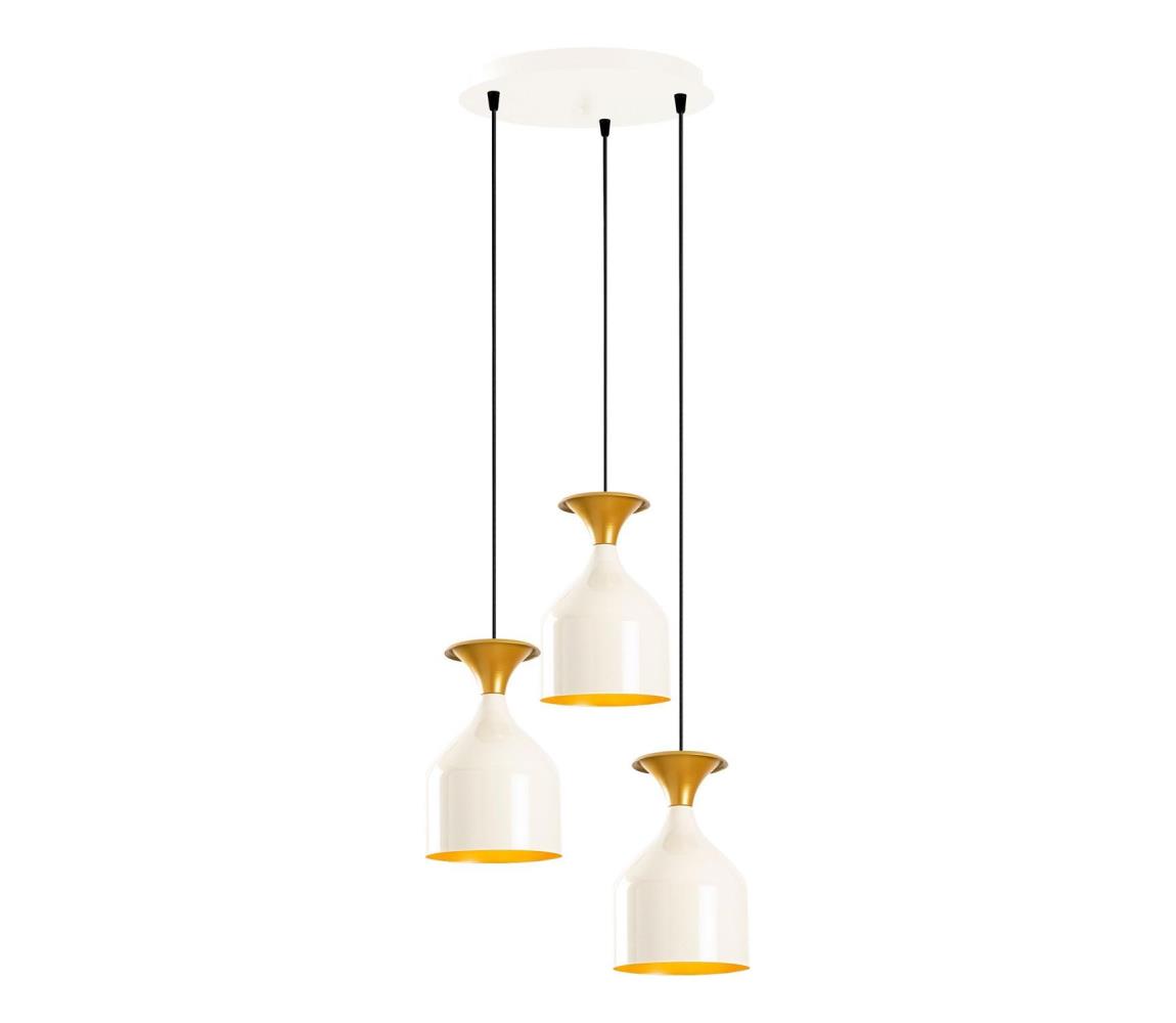 Lampa wisząca na lince SIVANI 3xE27/40W/230V biała/miedziana