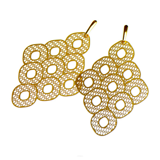 Ażurowe kolczyki w kształcie rombów Harmonia