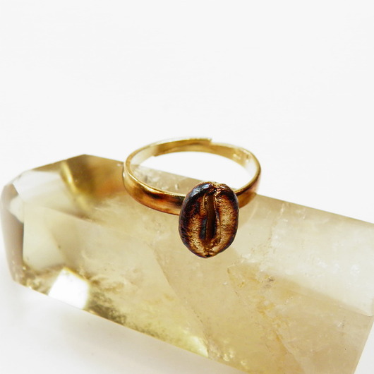 Pierścionek srebrny - Kawa