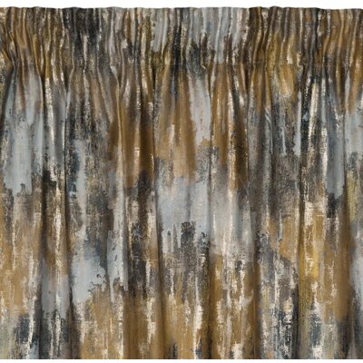 Zasłona EUROFIRANY Tina 140 x 270 cm Musztardowo-srebrny