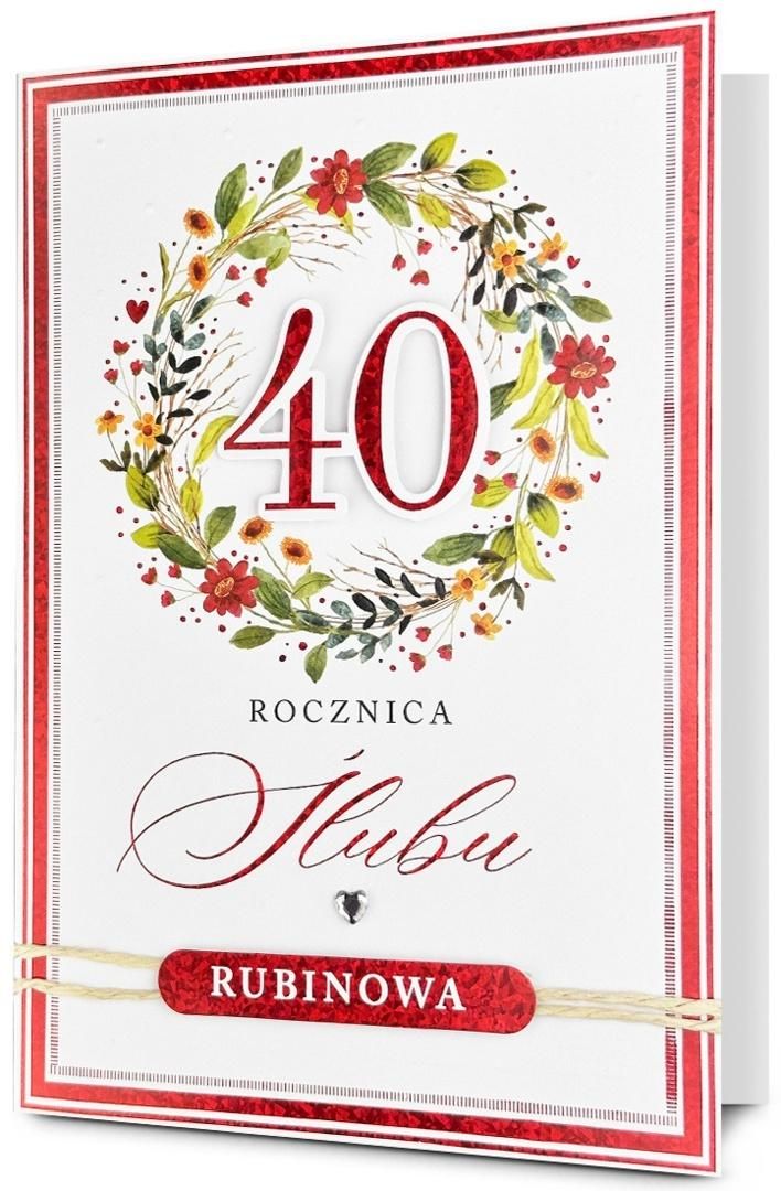 Karnet Rocznica ślubu 40 - artykuł papierniczy