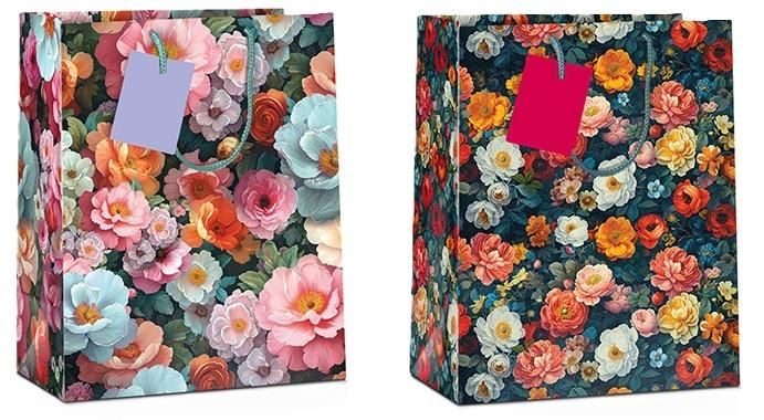 Torba prezentowa Flower 14x11,5x6,5cm Mix - artykuł papierniczy