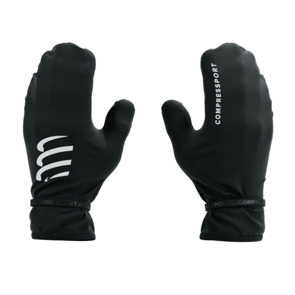 COMPRESSPORT Wodoodporne rękawice biegowe HURRICANE WATERPROOF MITTENS black