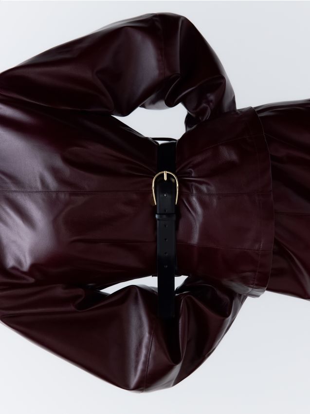 Reserved - Pasek z łączonych materiałów - czarny