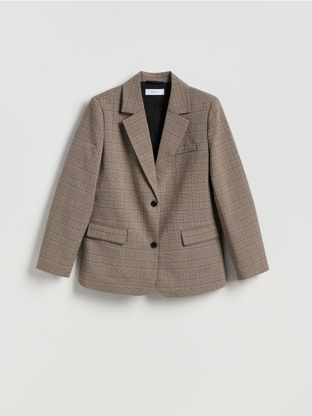 Reserved - Dwurzędowa marynarka w kratę - wielobarwny