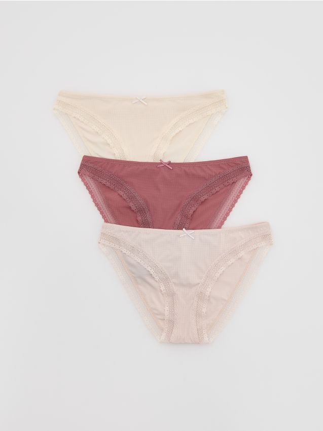 Reserved - Majtki figi 3 pack - pastelowy róż