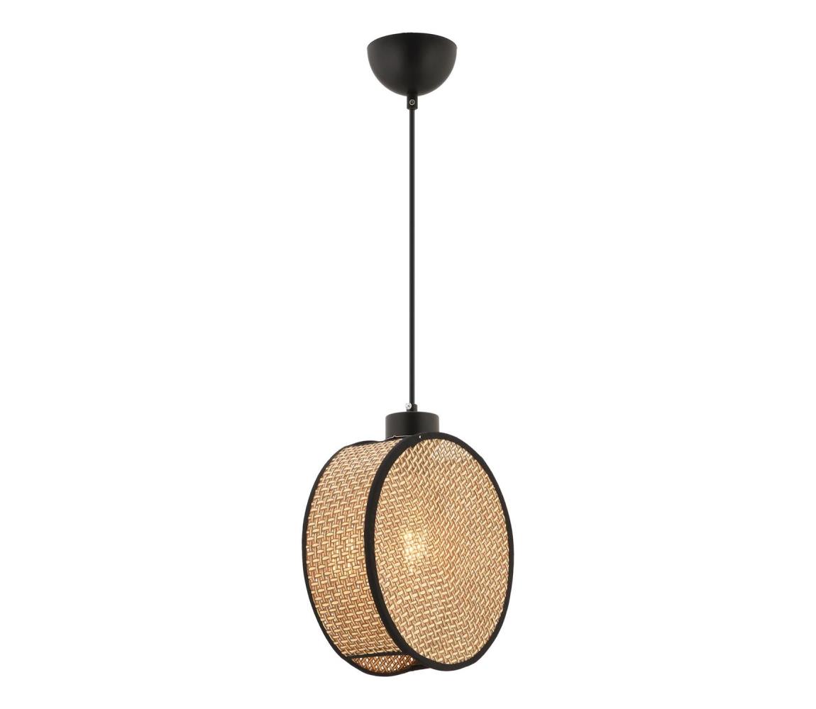 Lampa wisząca na przewodzie DRUM 1xE27/60W/230V brązowa/czarna