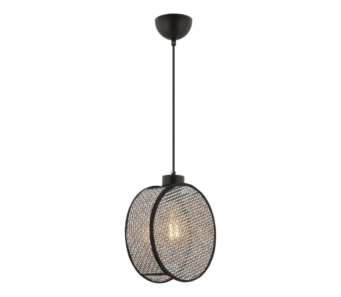 Lampa wisząca na lince DRUM 1xE27/60W/230V szary/czarny