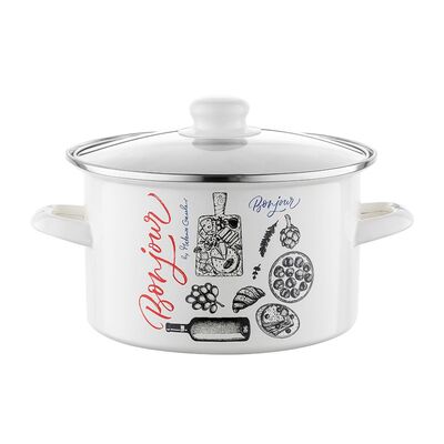 Garnek emaliowany prosty z pokrywką Bonjour 20 cm 3,75 l