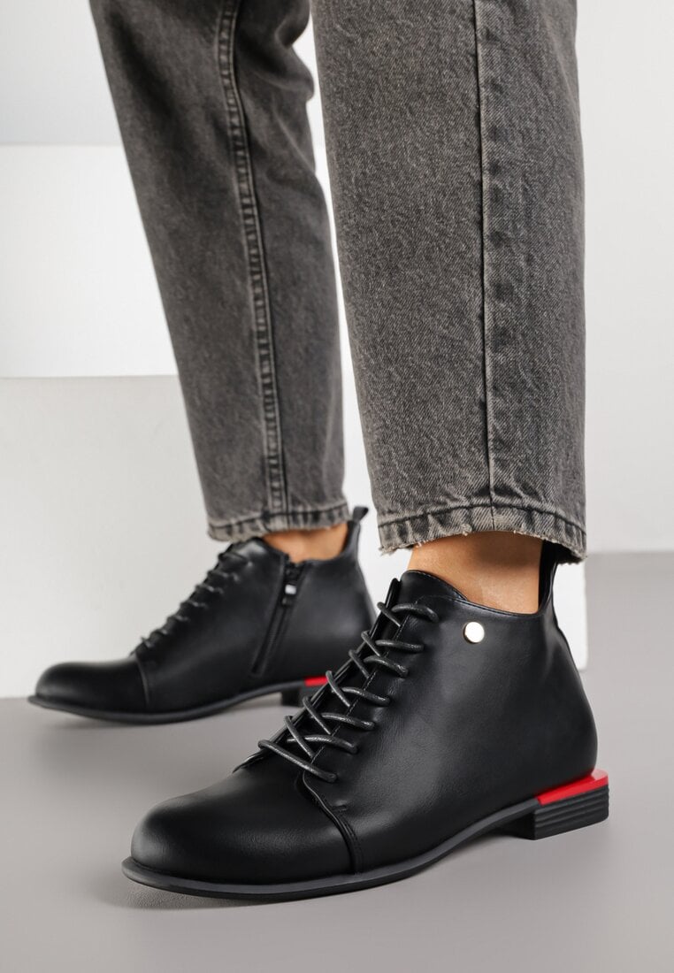 Czarne Botki Typu Trzewiki Vices Implie