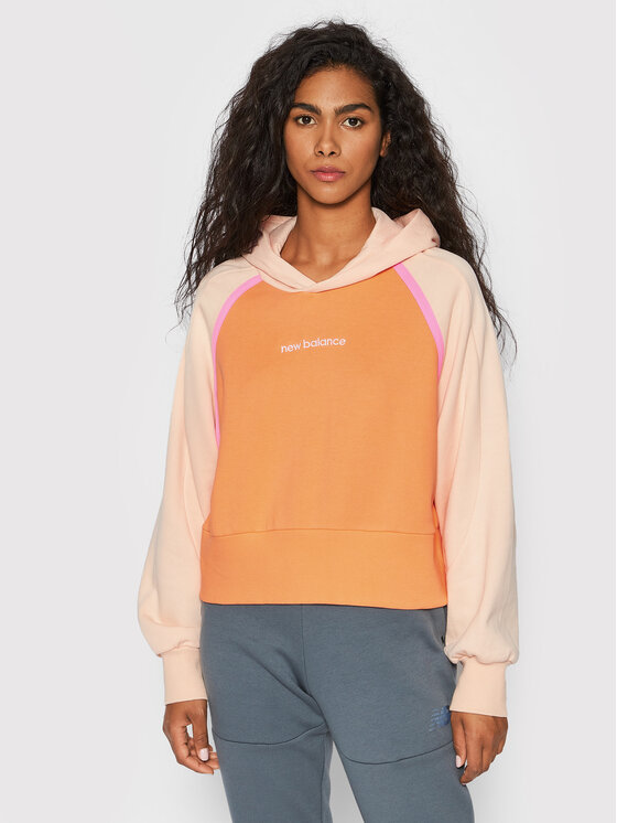 New Balance Bluza WT21501 Pomarańczowy Relaxed Fit