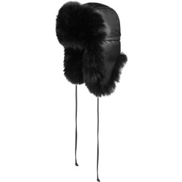 Czapka Pilotka Fake Leather by Lierys, czarny, One Size