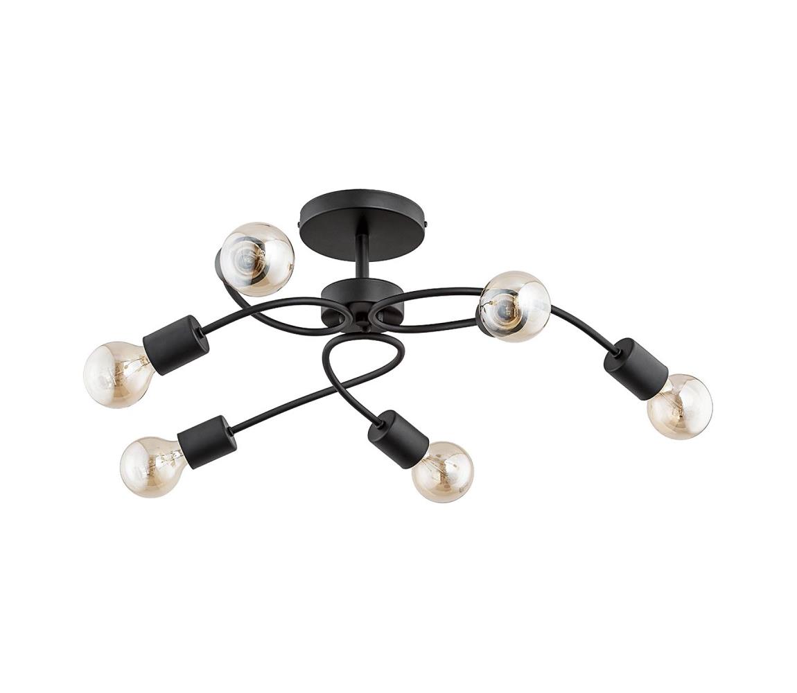 Żyrandol natynkowy HELIX 6xE27/15W/230V czarny