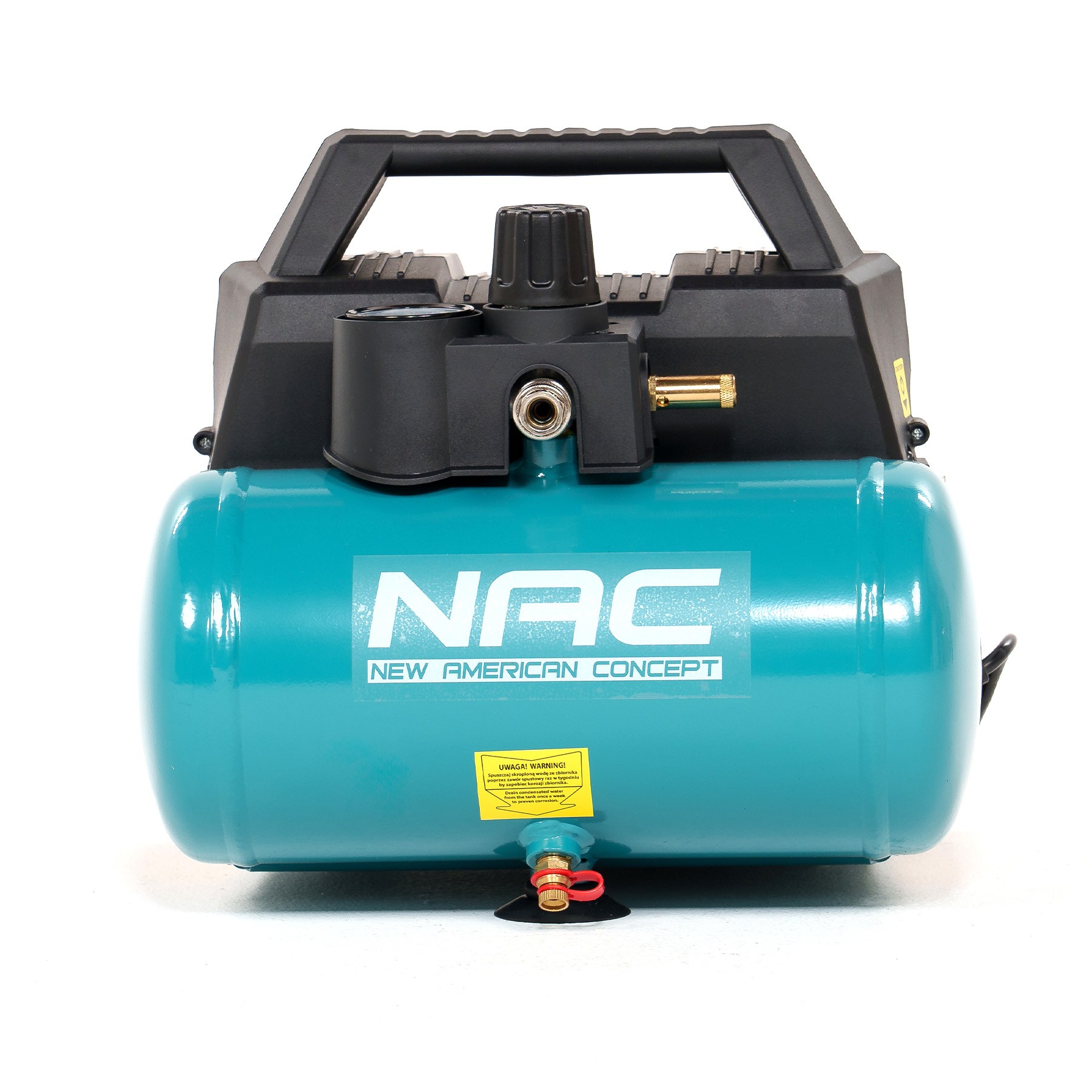 NAC Kompresor bezolejowy ręczny 6 litrów, 1100W, 1,5HP NAC MA-OF-H-06L-1.5