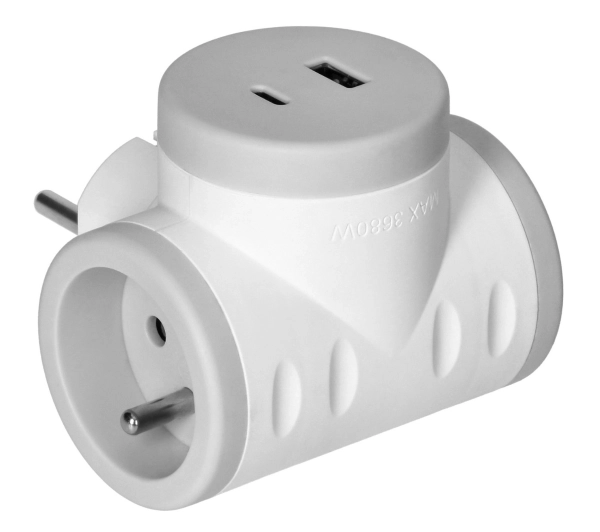 Orno OR-AE-13281/G 2 gniazda Biały