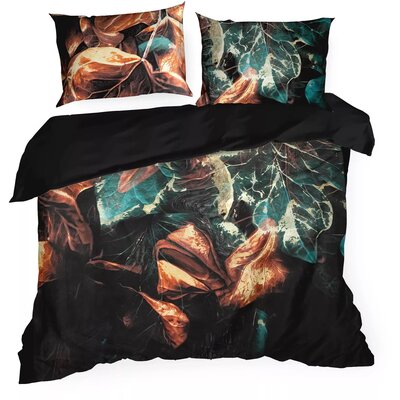 Pościel EUROFIRANY Eva 16 160 x 200 cm Czarno-turkusowy